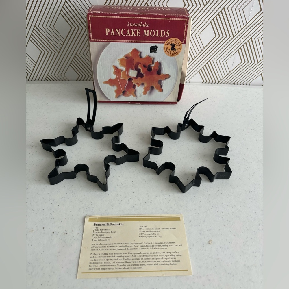 Williams Sonoma Christmas Pancake 2 Mold Nonstick Snowflake